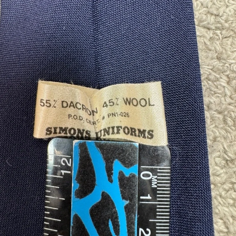Simons Uniforms Navy Blue Wool Blend Necktie Solid Classic Professional Tie